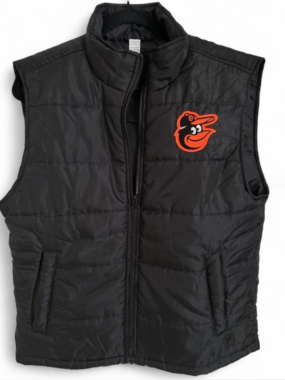 Baltimore Orioles MLB Men's Black Quilted Team puffer Vest with Embroidered Logo